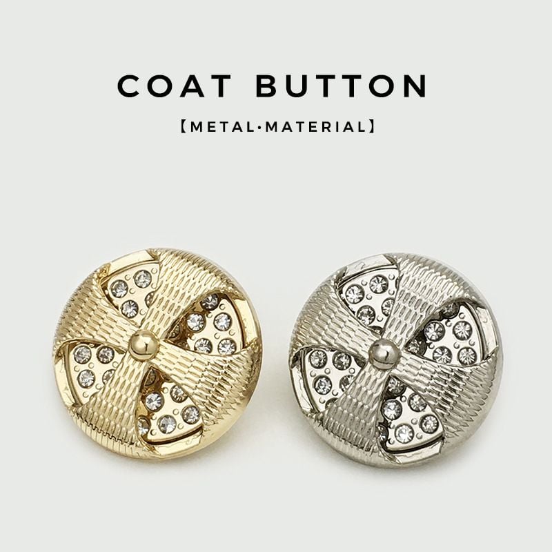 Vintage Hollow Metal Buttons with Rhinestones, Elegant Decorative Fasteners