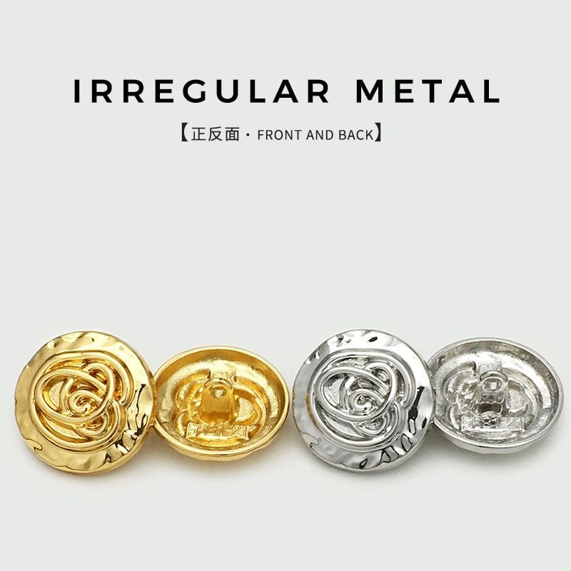 Retro Irregular Pleated Surface Metal Buttons
