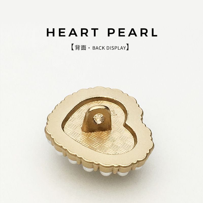 Luxury Heart Shaped Pearl Buttons with Rhinestones, Premium Fasteners for Women's Tops