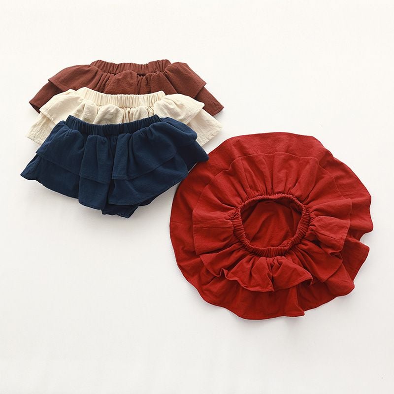 Summer Girls Shorts, Kids Outerwear Pants, Baby Skort, Tiered Fluffy Tutu Skirt