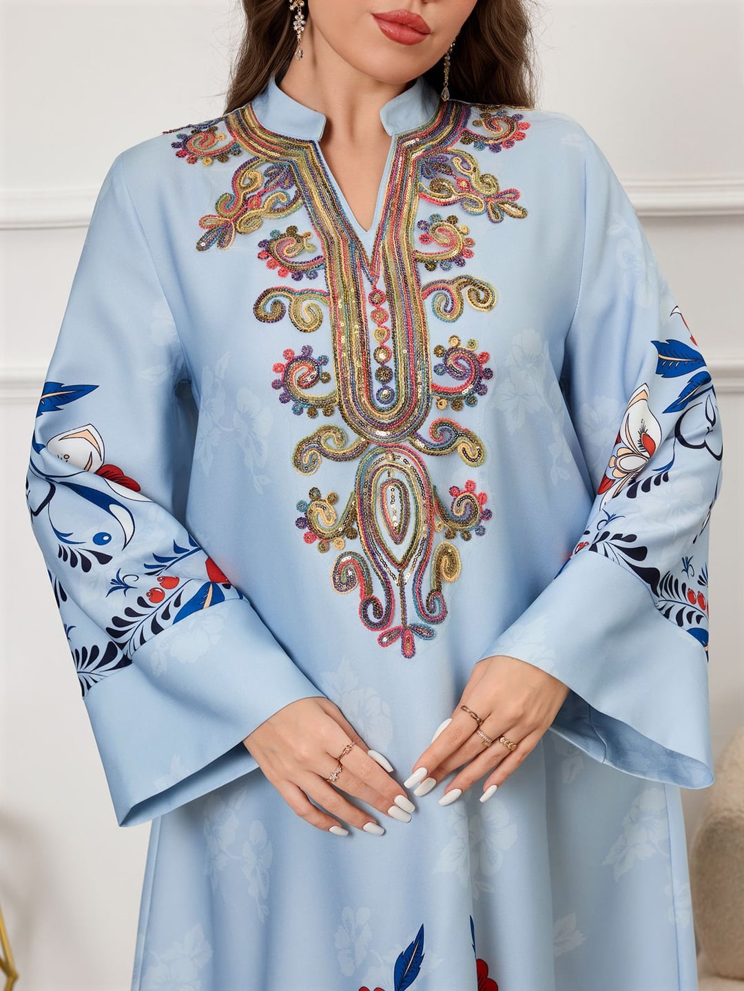 Plus Size Ethnic Style Loose Long Dress