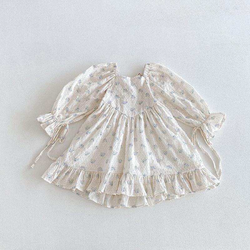 Lolita Princess Dress for Girls, Bow Decor Backless Design, Ruffle Trim, New Style for Spring & Autumn
