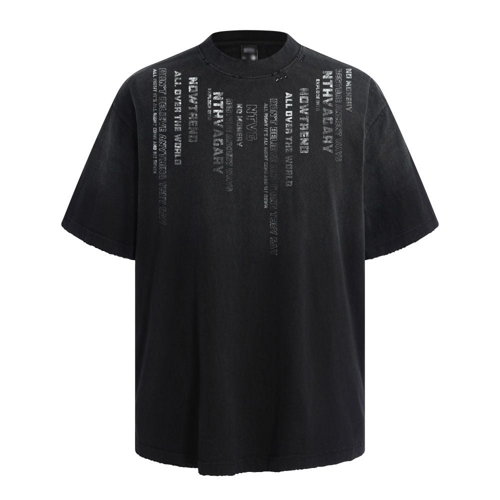 American retro letter print T-shirt