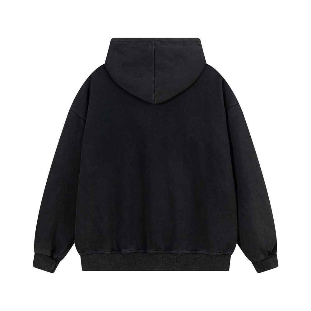 Men Starry Bling Hot‑Fix Rhinestone Hooded Zip‑Up Cardigan, Hip‑Hop Street‑Style Unique Double‑Slider Zipper Sweatshirt Jacket for Spring Autumn
