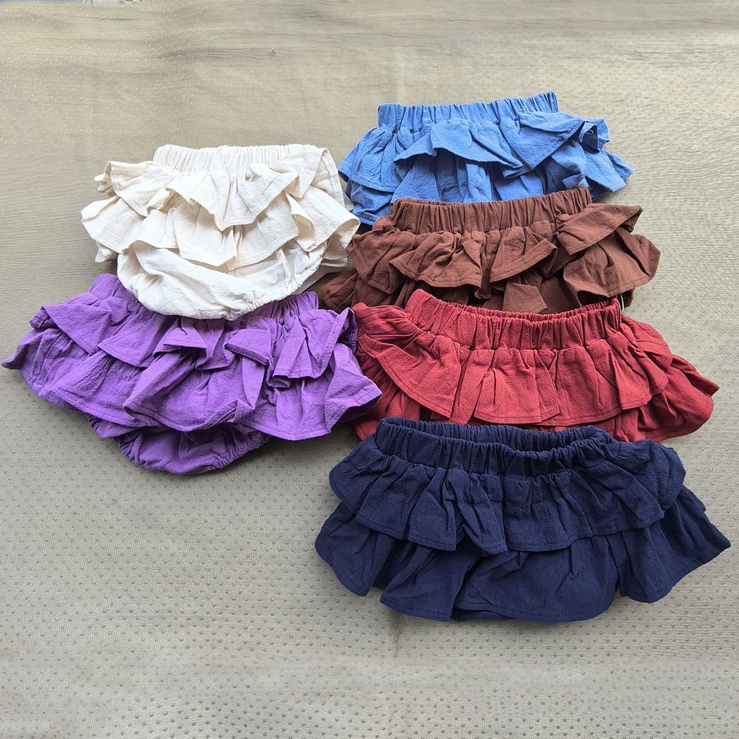 Korean Style Kids Summer Outfit, Girls Casual Outer Shorts, Baby Tiered Fluffy Tutu Skort, Children Skirt Pants