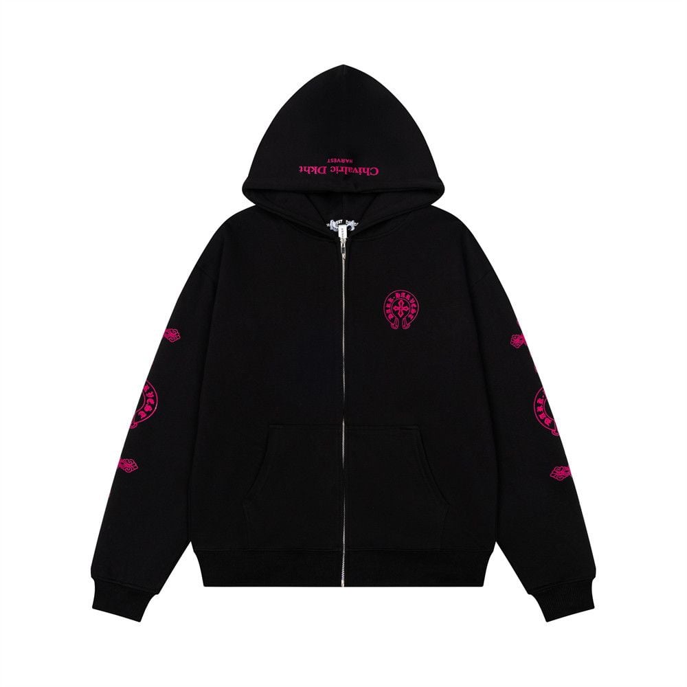 Gothic Letter Graphic Hooded Zip Sweatshirt, Men's Niche Street Style Loose Zip Up Outerwear Spring Autumn