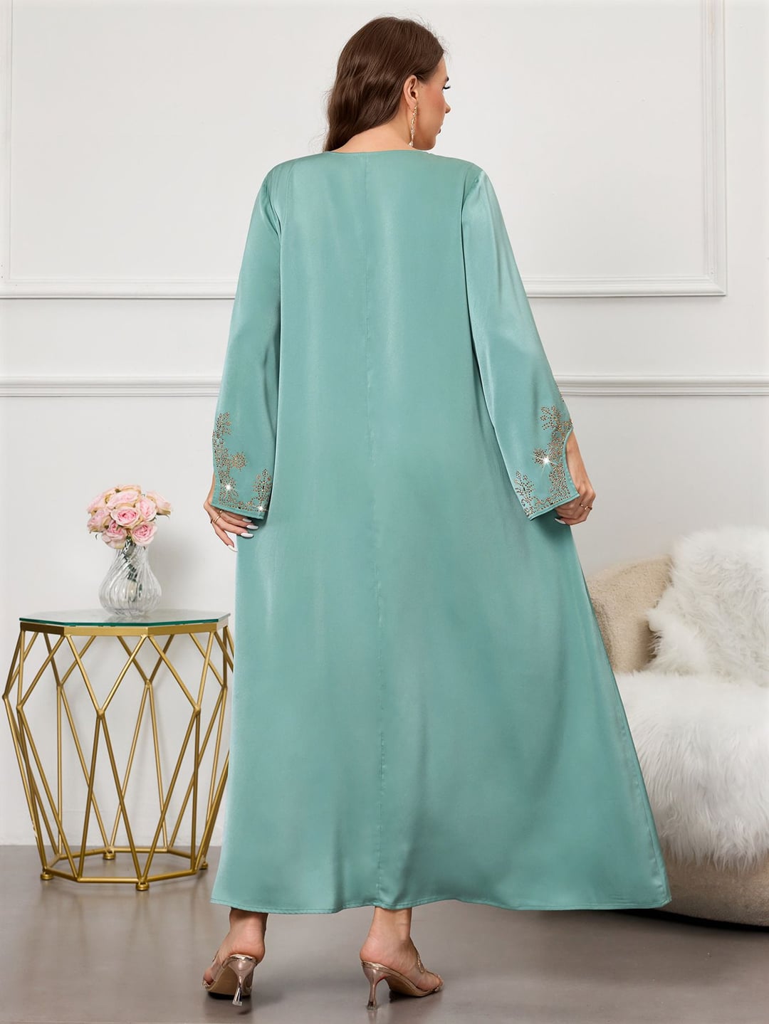 Plus Size Beaded Long Gown Custom Dress