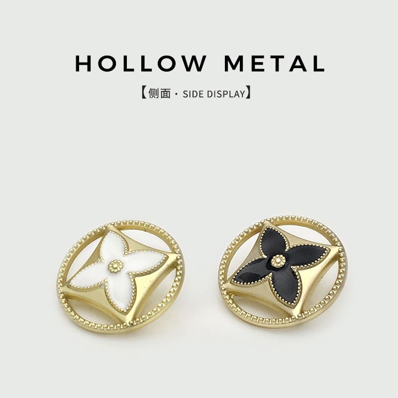 Premium Hollow Clover Buttons, Decorative Fasteners for Women's Coats & Trench Coats
