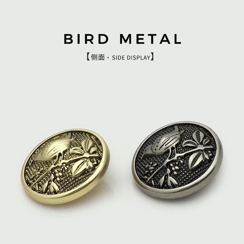 Retro Chinese-style bird metal buttons