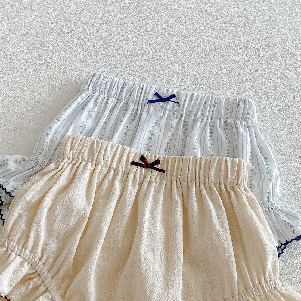 Infant Cotton Ruffled Shorts, Korean Style Baggy Diaper Cover Pants for Daily Outdoor Wear