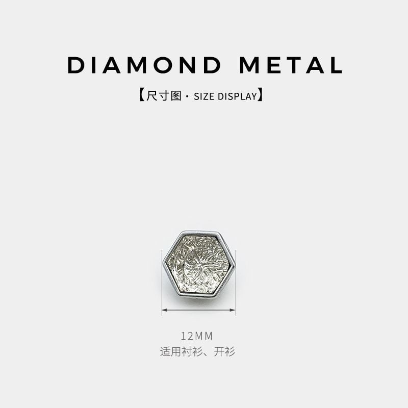 Hexagonal Rhinestone Buttons, Versatile Fasteners for Shirts, Cardigans & Sweaters