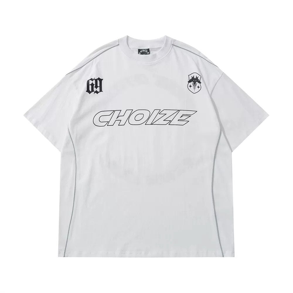 Men's loose letter print short sleeve T-shirt, American fashion