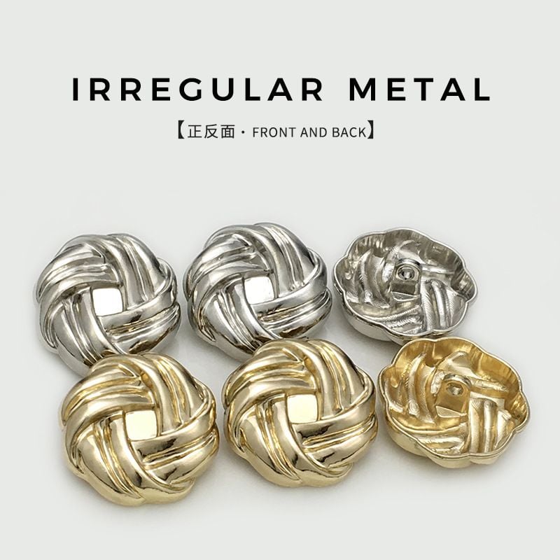 Retro Irregular Plaid Metal Sewing Buttons