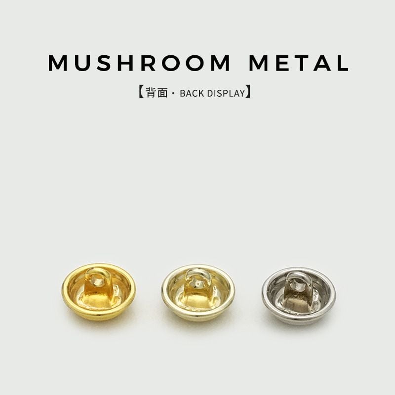 Classic Silver Glossy Mushroom Buttons | Smooth Metal Shirt Buttons