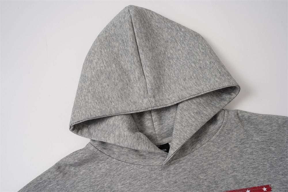 Men Vibe‑Style Pullover Hoodie, Flag‑Inspired Star & Stripe Print, Loose Western Street‑wear Sweatshirt for Spring Autumn