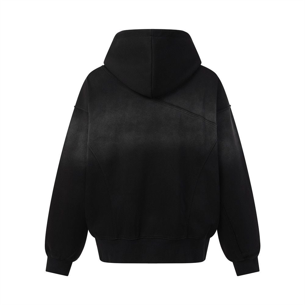 Men Hooded Jacket | Wasteland Tie‑Dye Distressed Finish, Punk Style, Multi‑Zipper Splicing, Asymmetrical Raw‑Edge Detail