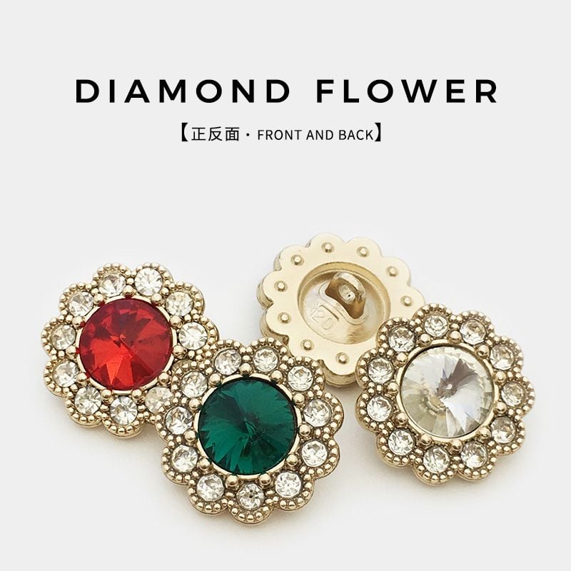 Premium Floral Rhinestone Buttons, Versatile for Woolen, Mink Coats & Trench Coats