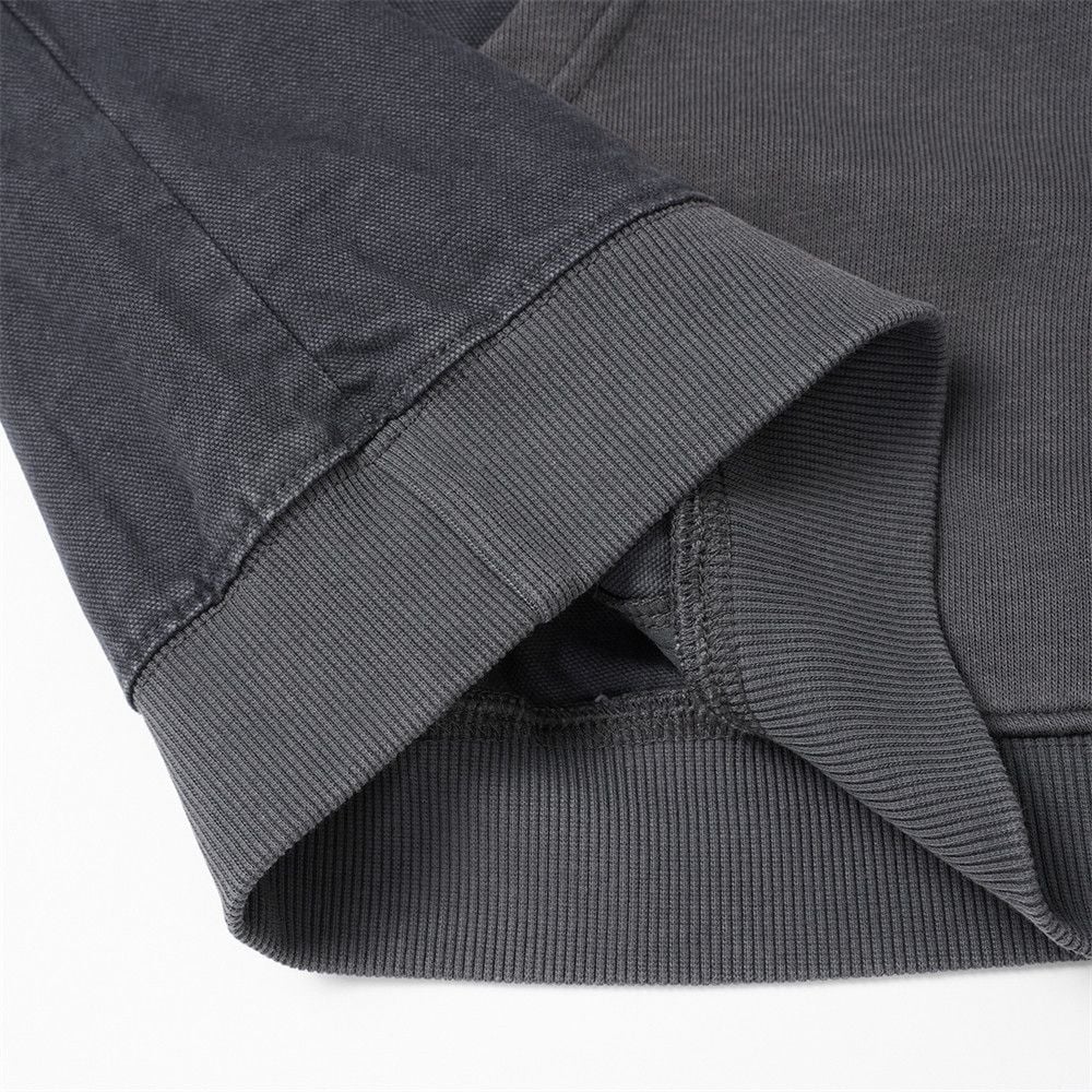 Men Wasteland Vintage Dirty‑Wash Pullover Hoodie, Deconstructed Canvas Splicing, Raw‑Edge Distressed Loose Street‑wear Sweatshirt for Spring Autumn
