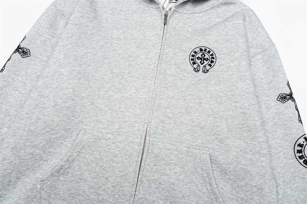 Gothic Letter Graphic Hooded Zip Sweatshirt, Men's Niche Street Style Loose Zip Up Outerwear Spring Autumn