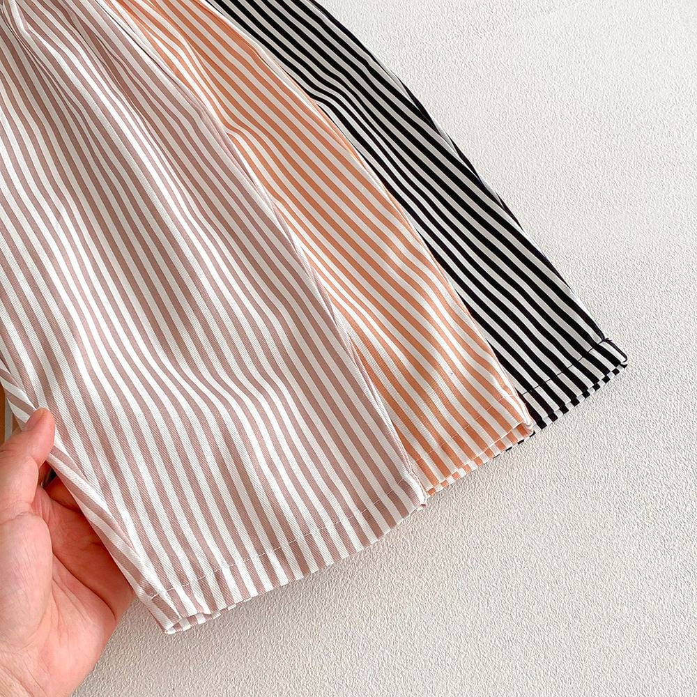 Spring Summer Striped Pants for Boys & Girls, Kids Loose Straight Leg Casual Trousers, Wide Leg Breathable Anti-Mosquito Long Pants