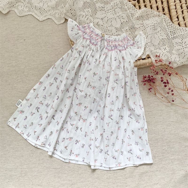 Girls Sleeveless Dress, Embroidered Princess Style with Lace Ruffle & Flutter Sleeves