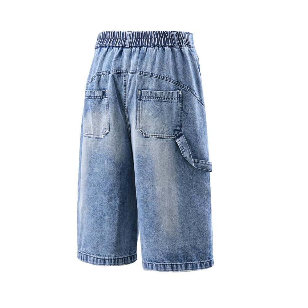 Men's Summer Loose Wide-Leg Denim Seven-Point Shorts