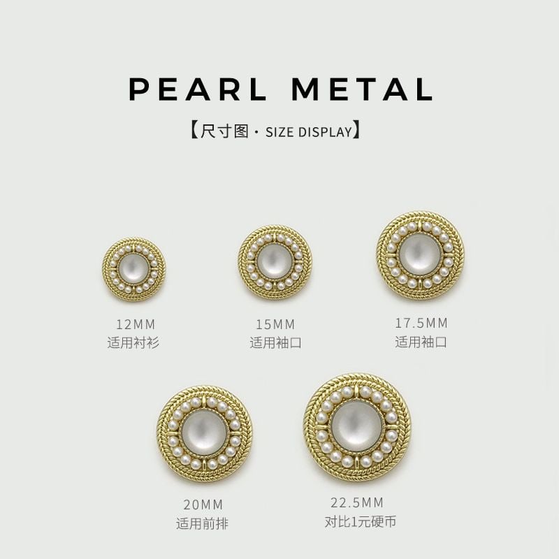 High-end Pearl & Cat's Eye Metal Combined Buttons