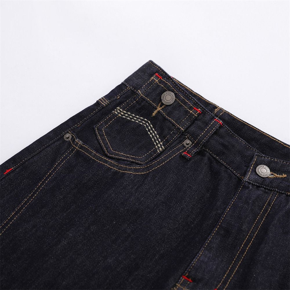 Men’s Summer Loose Denim 7‑Point Shorts, High‑Street Streetwear Brand, Statement Topstitching On Back Pockets, Straight‑Cut Wide‑Leg Cargo Shorts
