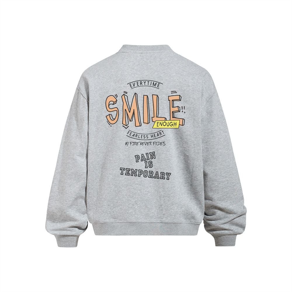 Men Vibe Streetwear Crew Neck Sweatshirt, American‑Style Creative Letter Print, Loose Casual Sport Pullover for Spring Autumn