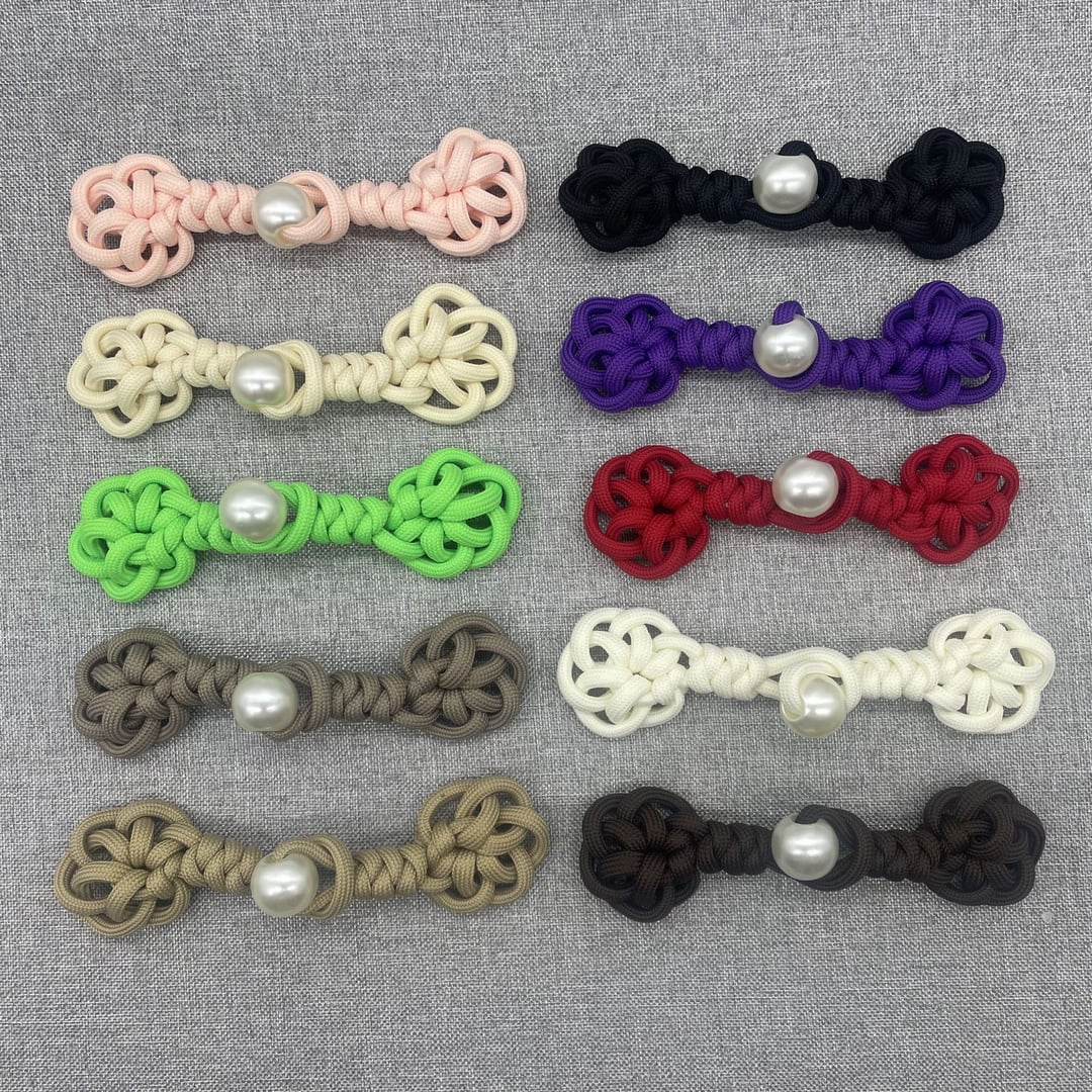 Pearl Chinese Knot Horn Toggle Buttons With Braided Cotton Cord