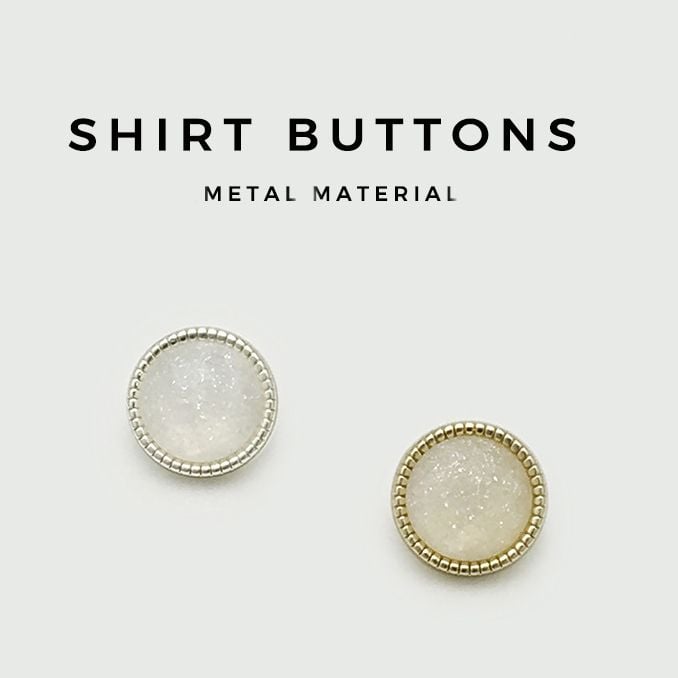 Pearl Thin Edge Round Resin Metal Buttons