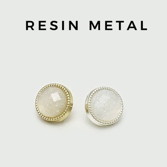 Pearl Thin Edge Round Resin Metal Buttons