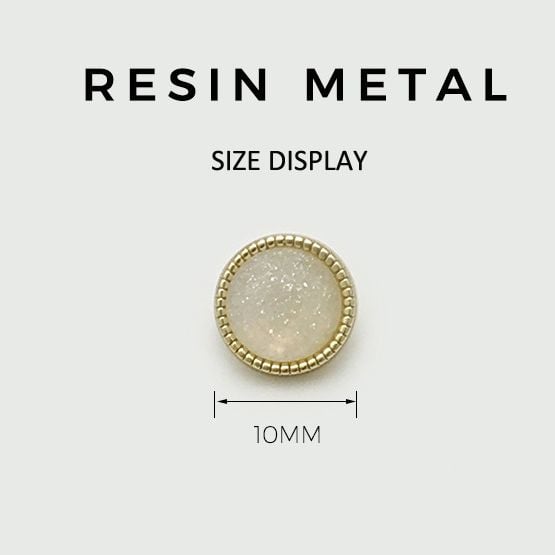 Pearl Thin Edge Round Resin Metal Buttons