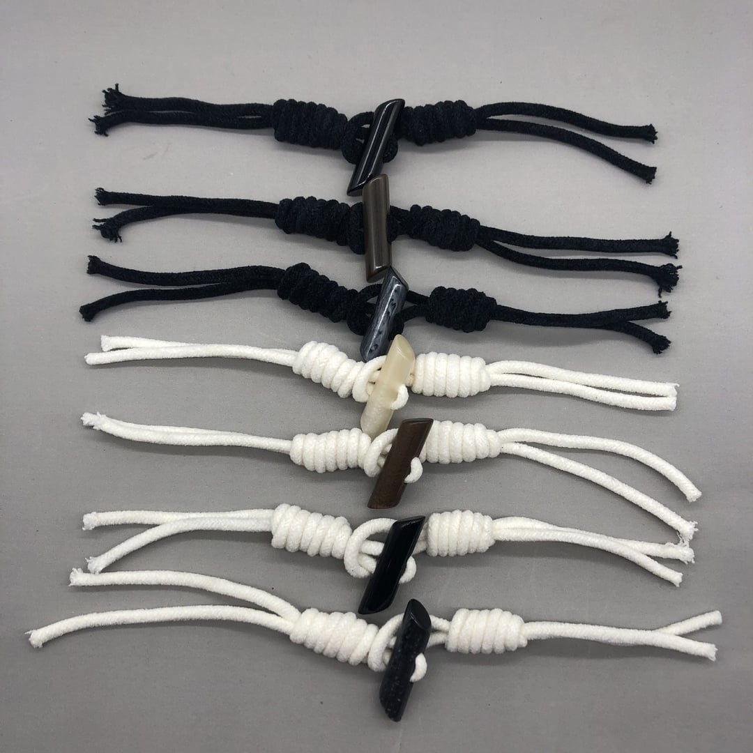 Resin Horn Toggle Buttons with Cotton Cord for Wool Coat Sweater