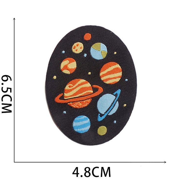 Retro Space Nature Embroidery Patches Self Adhesive Iron On Sew On Decorative Badges