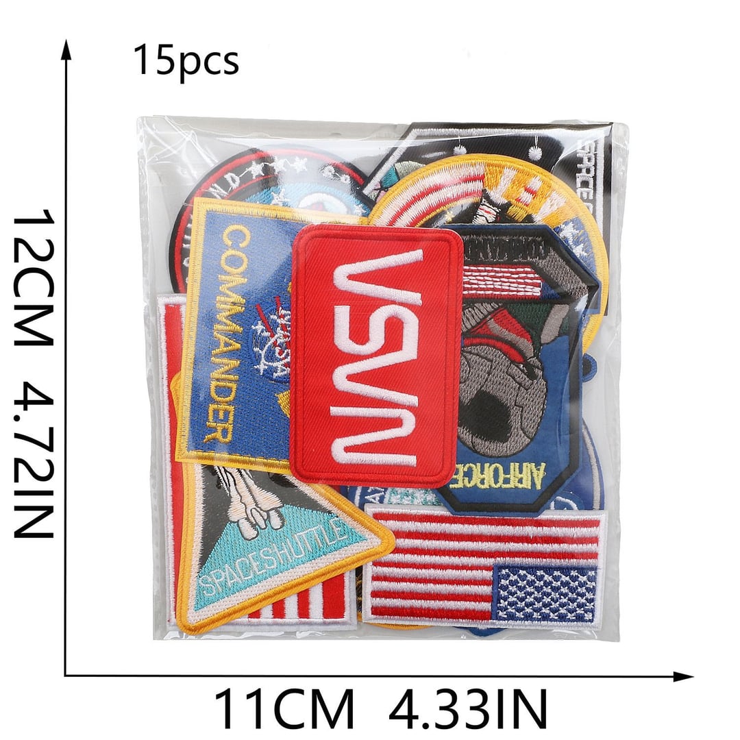 Cartoon Astronaut Rocket Iron On Self Adhesive Embroidery Patches For Jacket Decor
