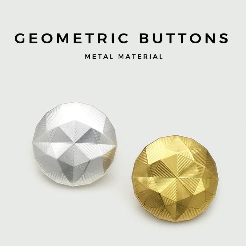 Silver Irregular Lattice Faceted Metal Buttons
