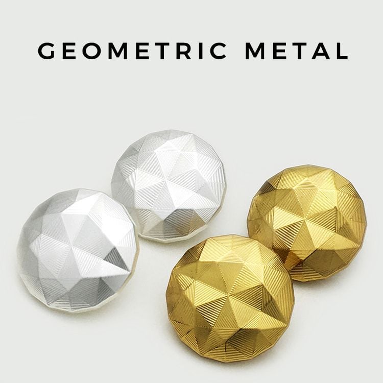 Silver Irregular Lattice Faceted Metal Buttons