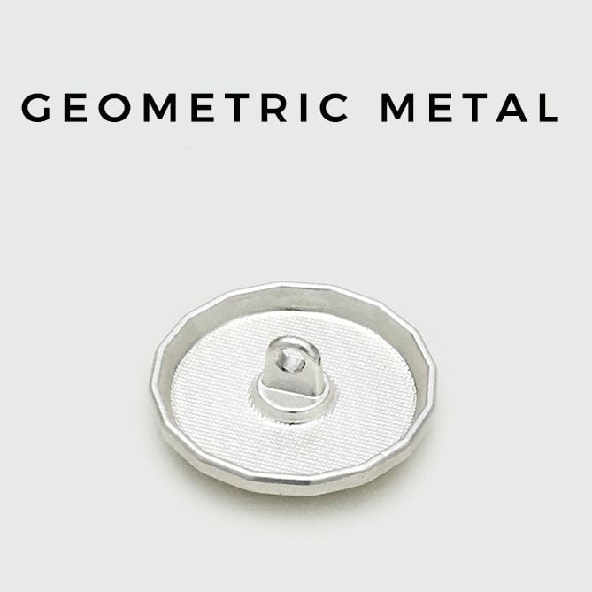 Silver Irregular Lattice Faceted Metal Buttons