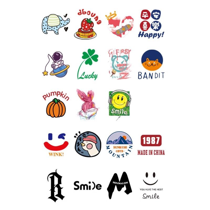 Small Heat Transfer Iron-on Patches for Couple T-shirt Decoration