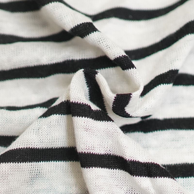 Striped Dyed Knitted Natural Linen Cotton Fabric