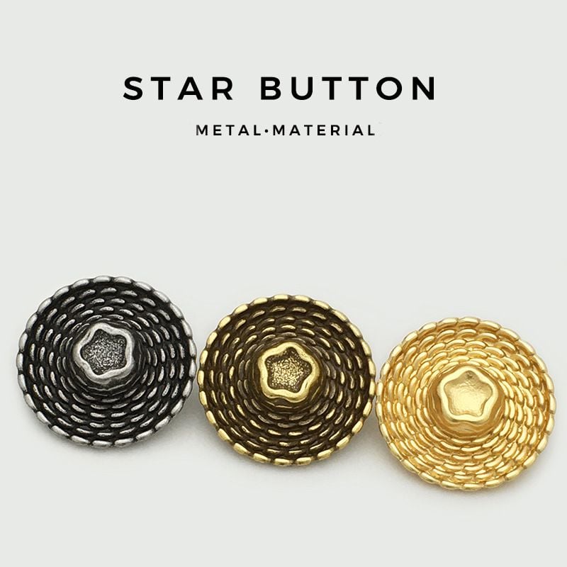 Unique Pentagram Round Metal Buttons