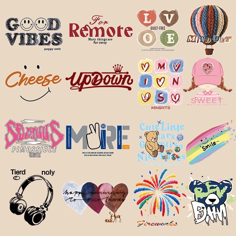 Universal Graphic Heat Transfer Patches for Hoodie and T Shirt Decoration