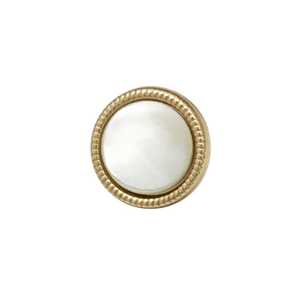 Vintage Faux Shell Pearl Oval Metal Buttons