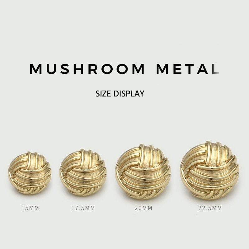Vintage Hemispherical Threaded Metal Buttons