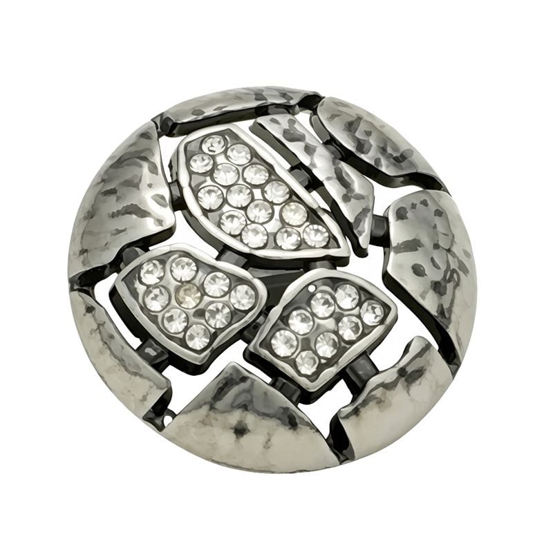 Vintage Irregular Hollow Crack Rhinestone Metal Buttons