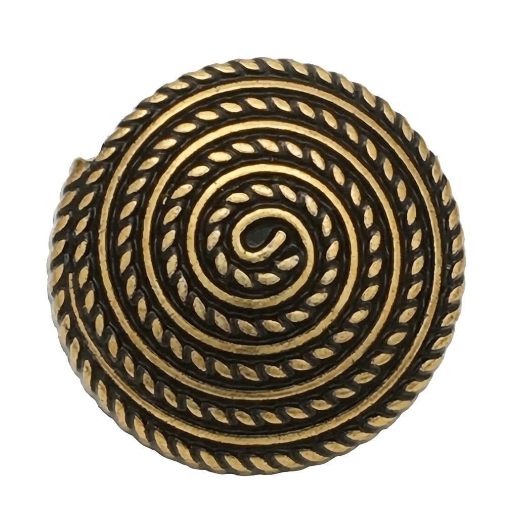 Vintage Round Spiral Rhinestone Metal Buttons