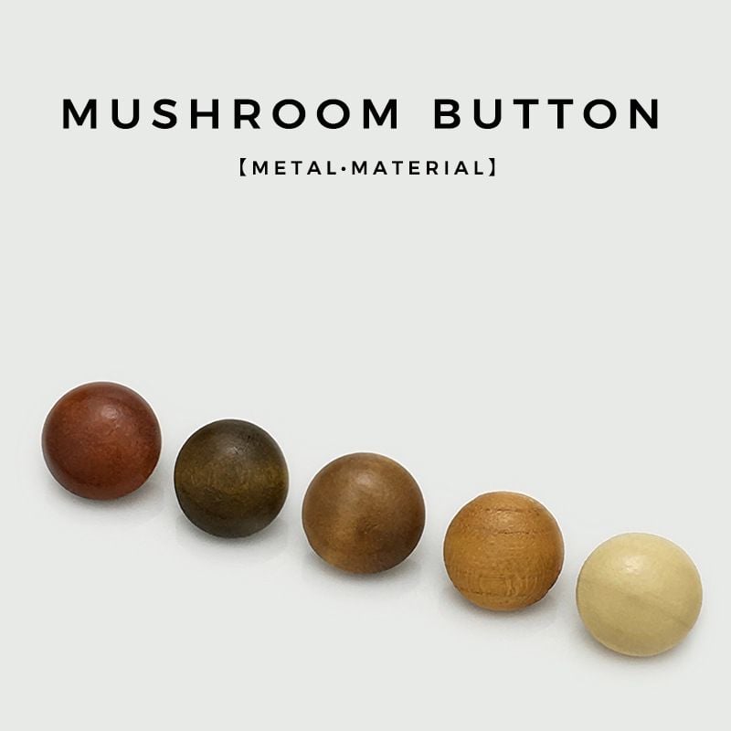 Wooden Mushroom-shaped Round High-foot Metal Buttons