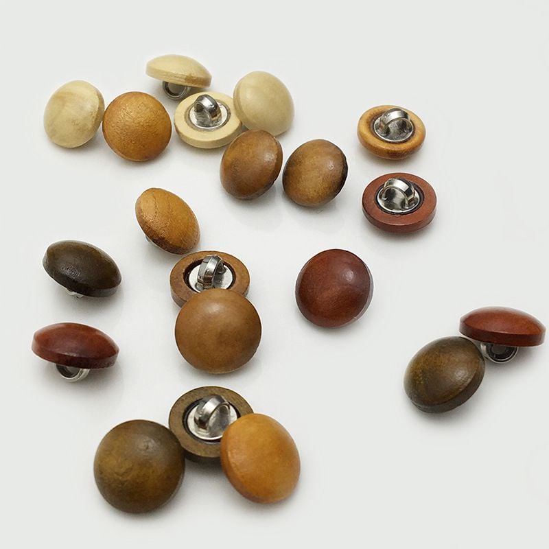 Wooden Mushroom-shaped Round High-foot Metal Buttons