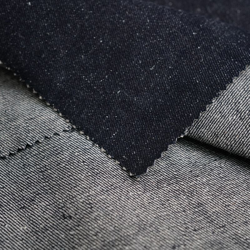 Woven Hemp Organic Cotton Twill Denim Fabric for jackets jeans
